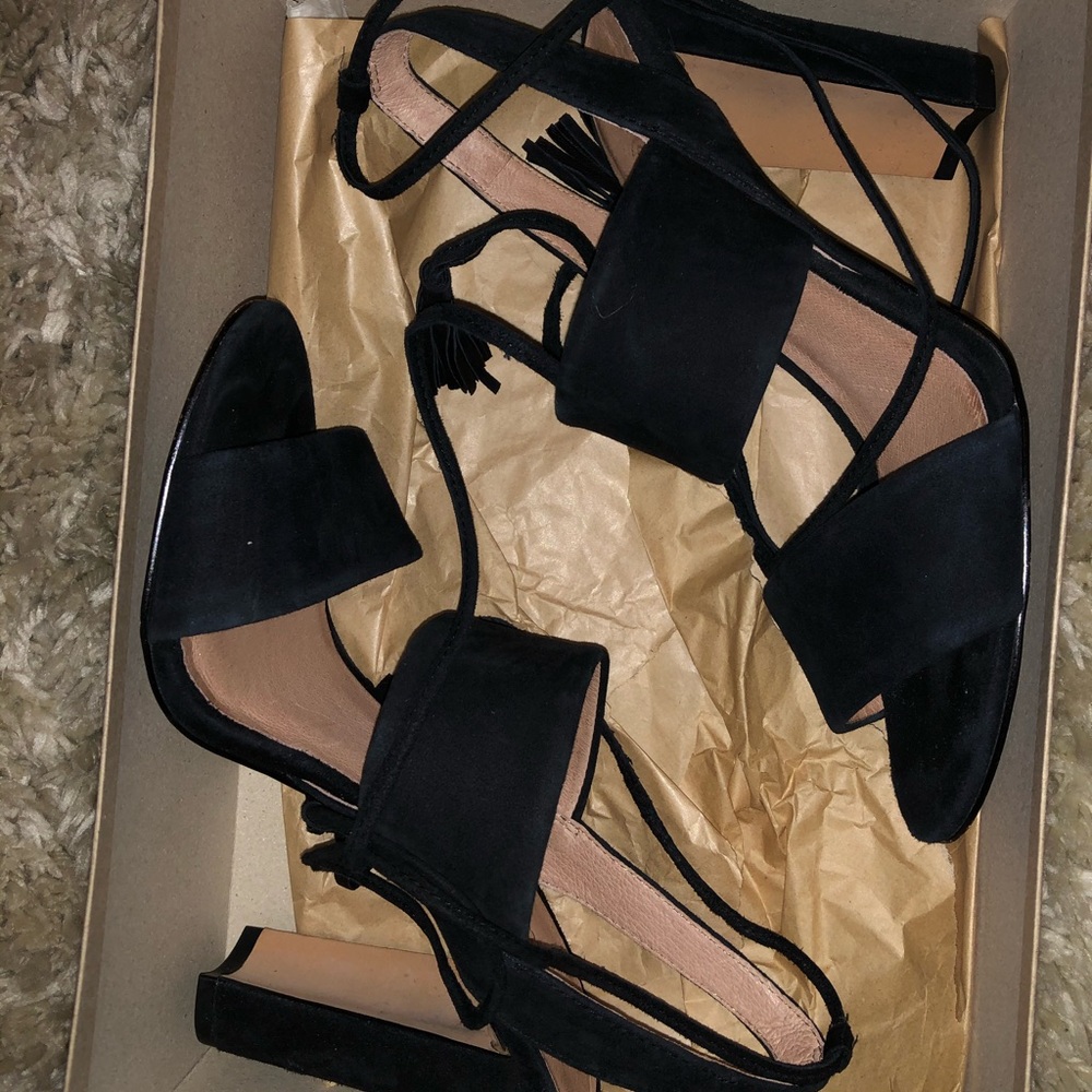 Madewell Black Strappy Heels